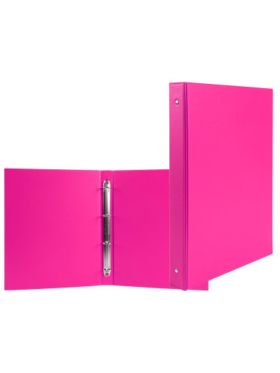 Carpeta de 4 anillas 25 mm redondas liderpapel a5 carton forrado pvc fucsia