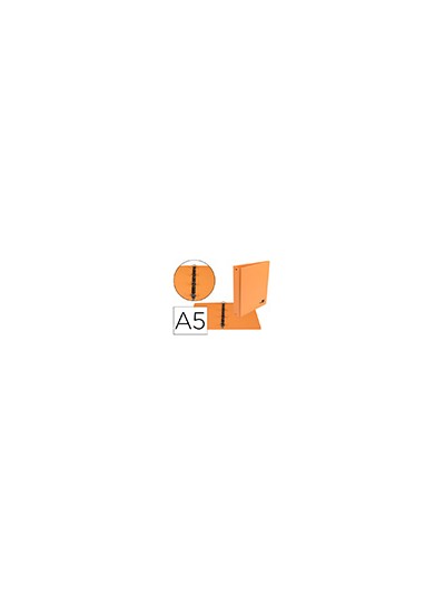 Carpeta de 4 anillas 25 mm redondas liderpapel a5 carton forrado pvc naranja