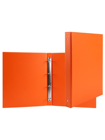 Carpeta de 4 anillas 25 mm redondas liderpapel a5 carton forrado pvc naranja