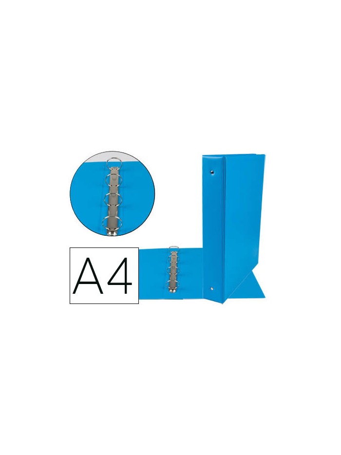 Carpeta de 4 anillas 40 mm mixtas liderpapel a4 carton forrado pvc azul Carpeta de 4 anillas 40 mm mixtas liderpapel a4 carton forrado pvc azul
