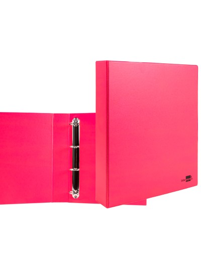 Carpeta de 4 anillas 40 mm mixtas liderpapel a4 carton forrado pvc fucsia