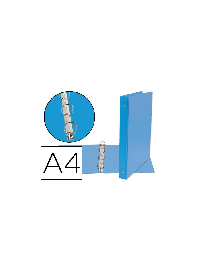 Carpeta de 4 anillas 25 mm mixtas liderpapel a4 carton forrado pvc azul Carpeta de 4 anillas 25 mm mixtas liderpapel a4 carton forrado pvc azul