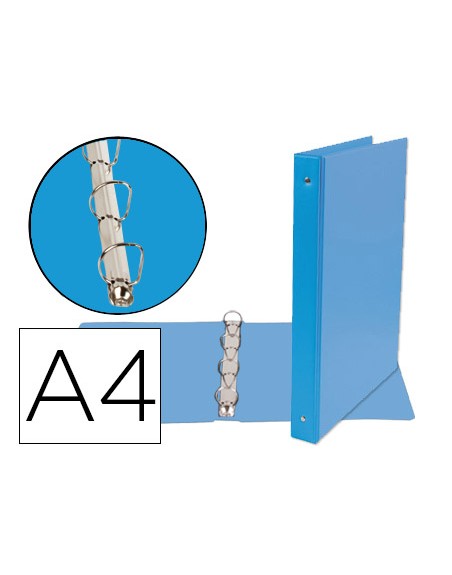 Carpeta de 4 anillas 25 mm mixtas liderpapel a4 carton forrado pvc azul