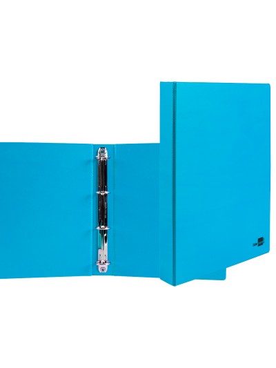Carpeta de 4 anillas 25 mm mixtas liderpapel a4 carton forrado pvc azul