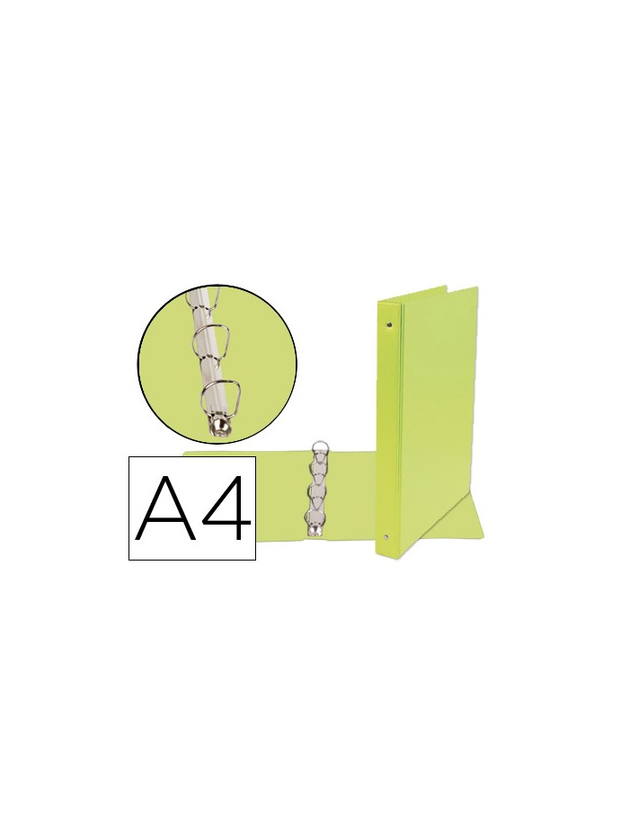 Carpeta de 4 anillas 25 mm mixtas liderpapel a4 carton forrado pvc verde Carpeta de 4 anillas 25 mm mixtas liderpapel a4 carton forrado pvc verde