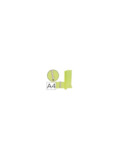 Carpeta de 4 anillas 25 mm mixtas liderpapel a4 carton forrado pvc verde