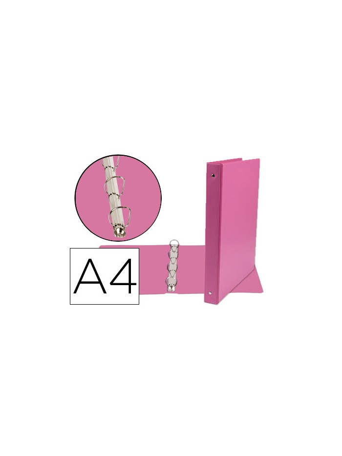 Carpeta de 4 anillas 25 mm mixtas liderpapel a4 carton forrado pvc fucsia Carpeta de 4 anillas 25 mm mixtas liderpapel a4 carton forrado pvc fucsia