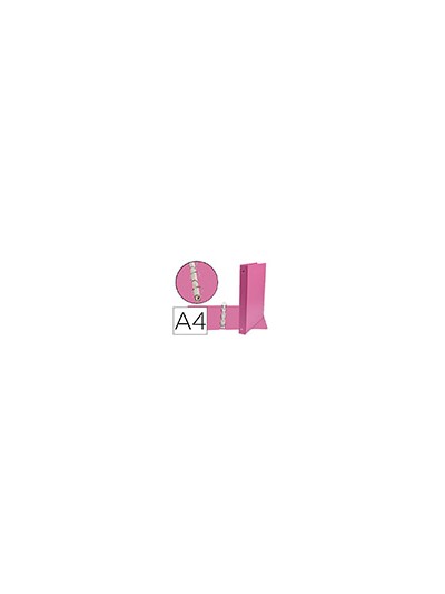 Carpeta de 4 anillas 25 mm mixtas liderpapel a4 carton forrado pvc fucsia