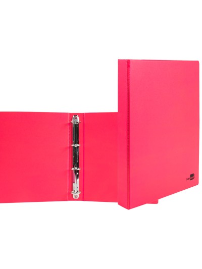 Carpeta de 4 anillas 25 mm mixtas liderpapel a4 carton forrado pvc fucsia