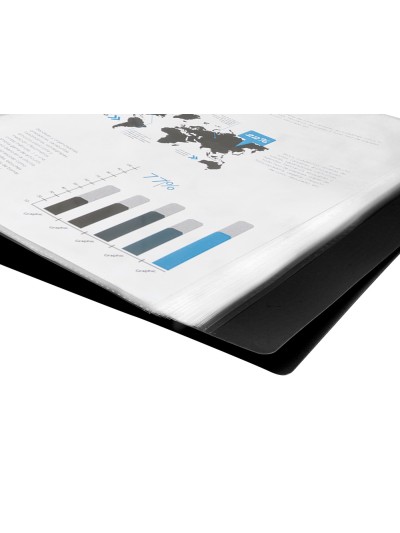 Carpeta liderpapel escaparate 40 fundas pvc folio negro