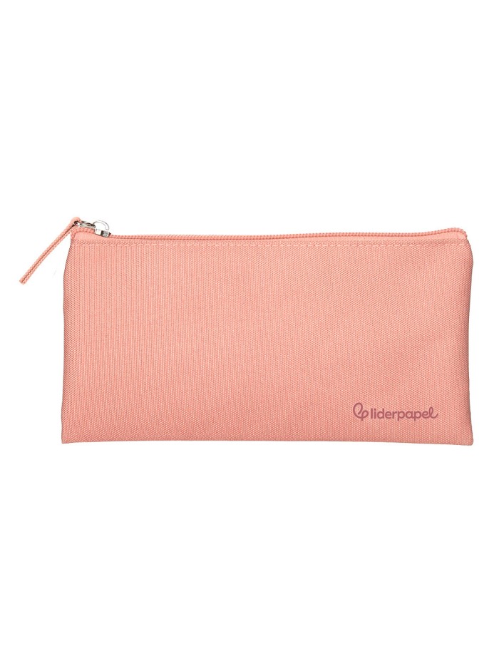 Estuche portatodo liderpapel plano ancho una cremallera 200x100 mm rosa melocoton Estuche portatodo liderpapel plano ancho una cremallera 200x100 mm rosa melocoton