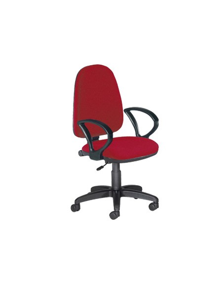 Silla rocada con brazos color burdeos diametro base 610 mm respaldo de 490 mm x 420 mm