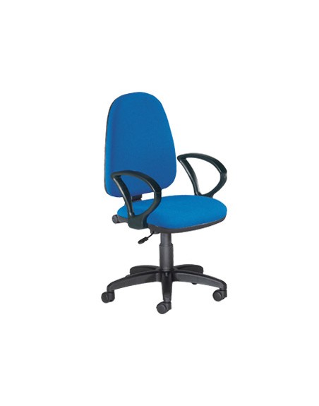 Silla rocada con brazos color azul diametro base 610 mm respaldo de 490 mm x 420 mm