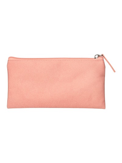 Estuche portatodo liderpapel plano ancho una cremallera 200x100 mm rosa melocoton
