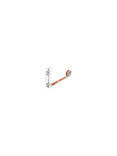 Cinta adhesiva polipropileno blanca impresion muy fragil para embalaje 66 mt x 48 mm