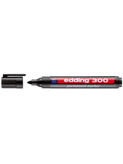 Rotulador edding marcador permanente 300 negro punta redonda 1,5-3 mm recargable
