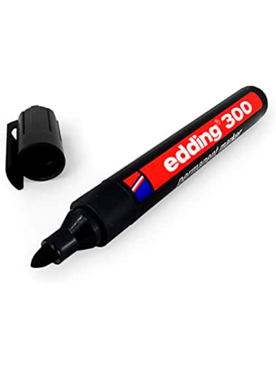 Rotulador edding marcador permanente 300 negro punta redonda 1,5-3 mm recargable
