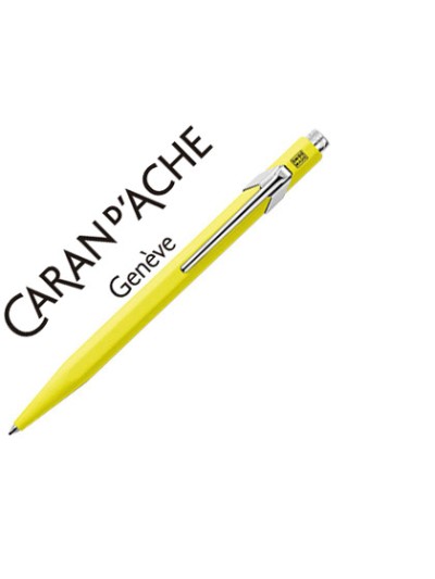 Boligrafo caran d'ache 849 fluo amarillo punta media