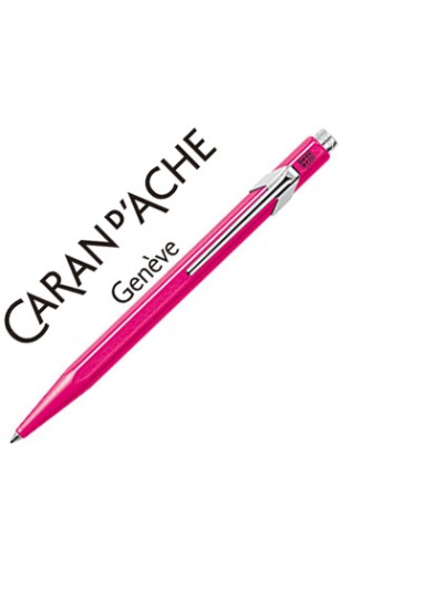 Boligrafo caran d'ache 849 fluo rosa punta media