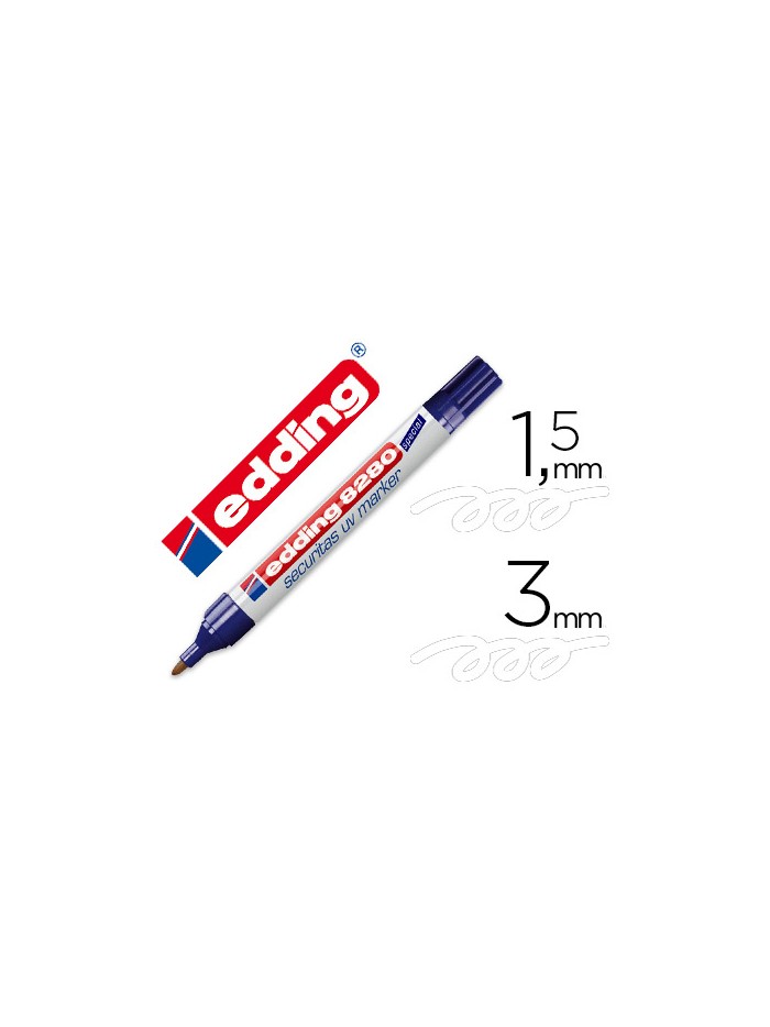 Rotulador edding marcador de seguridad visible bajo la luz ultravioleta punta redonda 1,5 mm Rotulador edding marcador de seguridad visible bajo la luz ultravioleta punta redonda 1,5 mm