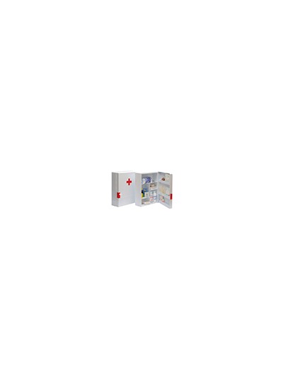 Botiquin plastico extraduro con material para primeros auxilios 460x340x150 mm