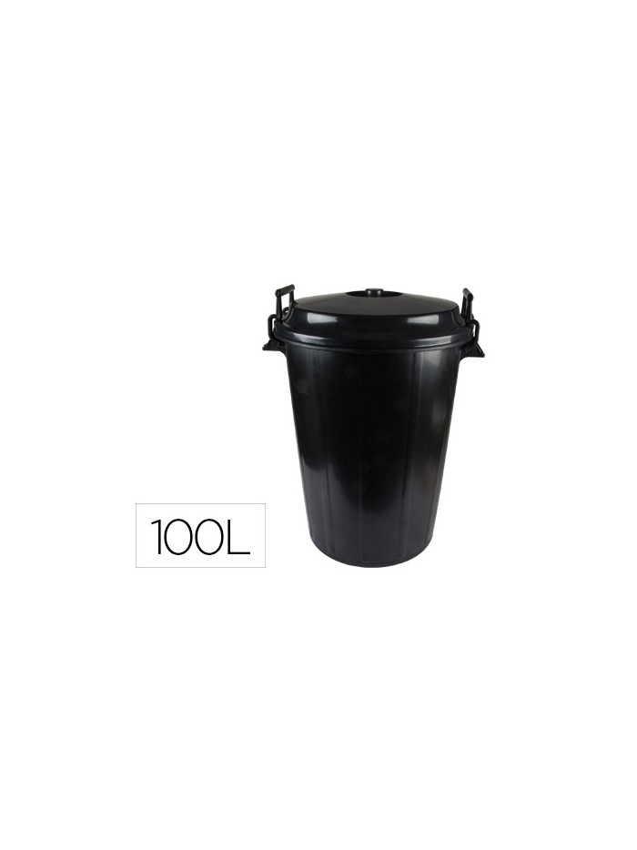 Cubo de basura con tapa negro 100 l para bolsas 85x105 cm Cubo de basura con tapa negro 100 l para bolsas 85x105 cm
