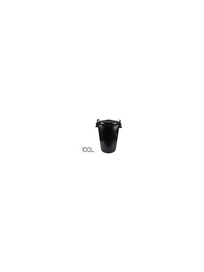 Cubo de basura con tapa negro 100 l para bolsas 85x105 cm