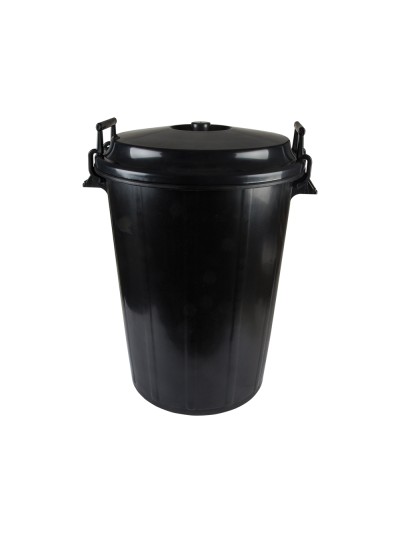 Cubo de basura con tapa negro 100 l para bolsas 85x105 cm