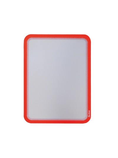 Marco porta anuncios tarifold magneto din a4 con 4 bandas magneticas en el dorso color rojo pack de 2 unidades