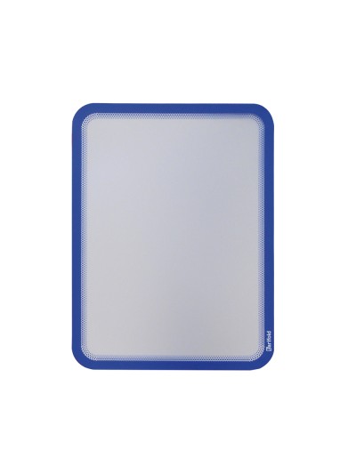 Marco porta anuncios tarifold magneto din a4 con 4 bandas magneticas en el dorso color azul pack de 2 unidades