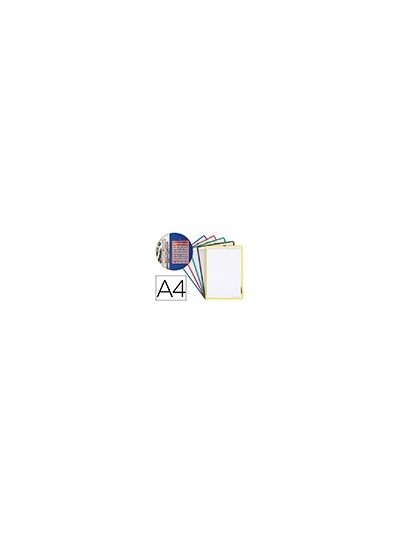 Funda para colgar tarifold din a4 anilla metalica ideal para pizarras de corcho pack de 5 unidades colores surtidos