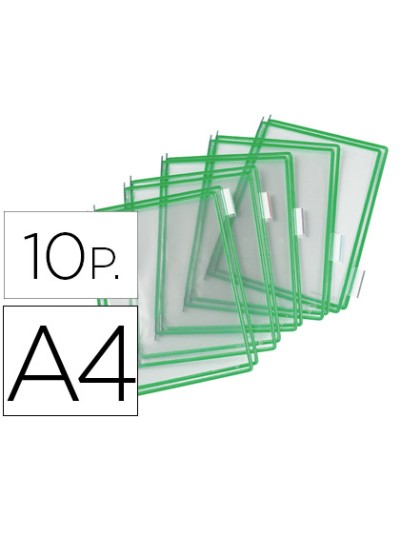 Funda para portacatalogo tarifold din a4 color verde pack de 10 unidades