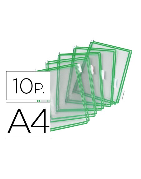 Funda para portacatalogo tarifold din a4 color verde pack de 10 unidades