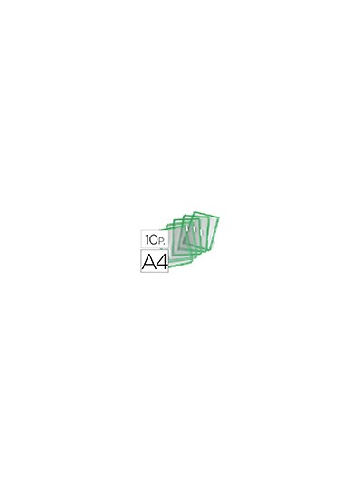 Funda para portacatalogo tarifold din a4 color verde pack de 10 unidades