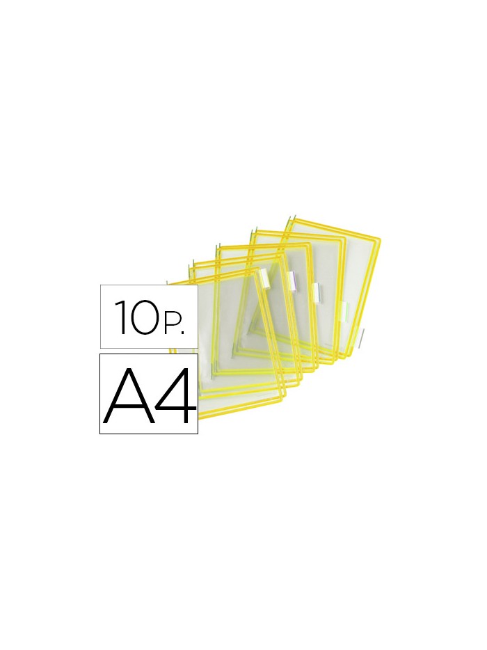 Funda para portacatalogo tarifold din a4 color amarillo pack de 10 unidades Funda para portacatalogo tarifold din a4 color amarillo pack de 10 unidades
