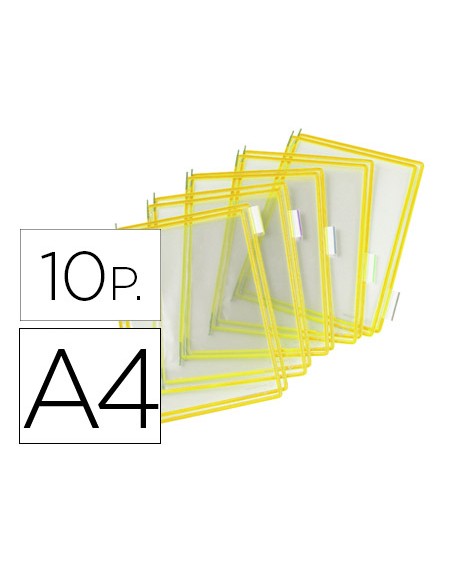 Funda para portacatalogo tarifold din a4 color amarillo pack de 10 unidades