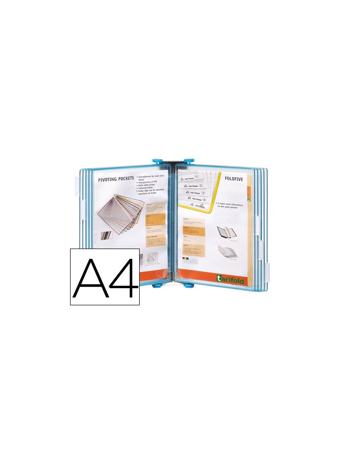 Portacatalogo de pared polipropileno tarifold con 10 fundas din a4 color azul Portacatalogo de pared polipropileno tarifold con 10 fundas din a4 color azul