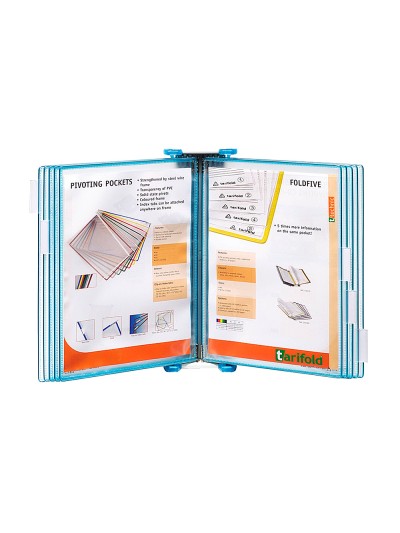 Portacatalogo de pared polipropileno tarifold con 10 fundas din a4 color azul