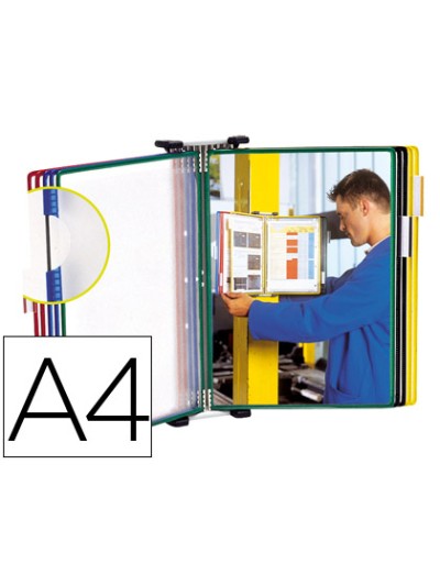 Portacatalogo de pared metalico tarifold con 10 fundas din a4 colores surtidos