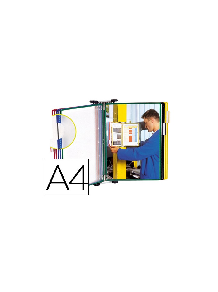 Portacatalogo de pared metalico tarifold con 10 fundas din a4 colores surtidos Portacatalogo de pared metalico tarifold con 10 fundas din a4 colores surtidos