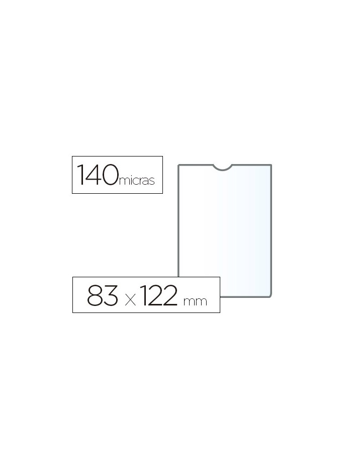 Funda portadocumento esselte plastico transparente 140 micras tamaño 83x122 mm Funda portadocumento esselte plastico transparente 140 micras tamaño 83x122 mm