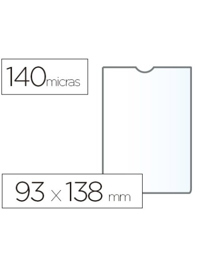 Funda portadocumento esselte plastico transparente q40 micras tamaño 93x138 mm