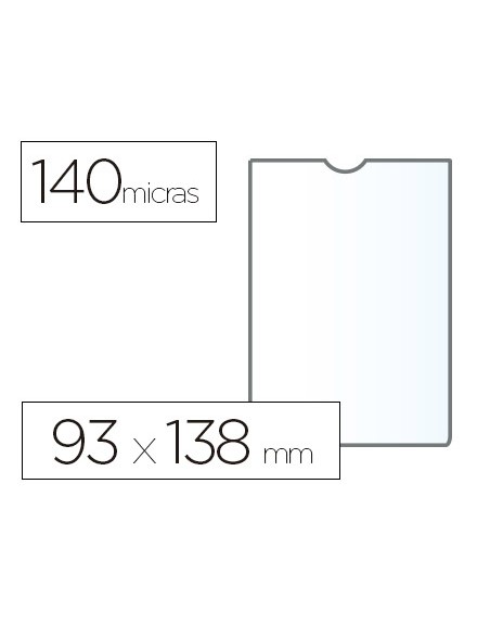 Funda portadocumento esselte plastico transparente q40 micras tamaño 93x138 mm