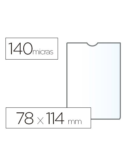 Funda portadocumento esselte plastico transparente 140 micras tamaño 78x114 mm