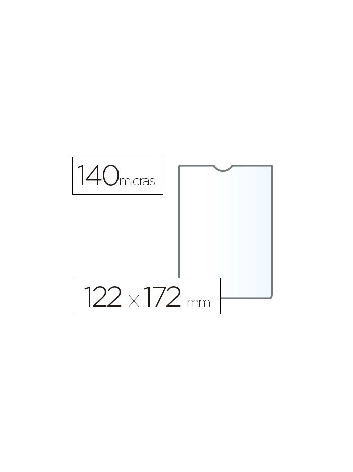 Funda portadocumento esselte transparente plastico 140 micras tamaño 122x172 mm Funda portadocumento esselte transparente plastico 140 micras tamaño 122x172 mm