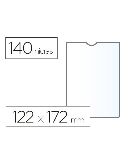 Funda portadocumento esselte transparente plastico 140 micras tamaño 122x172 mm