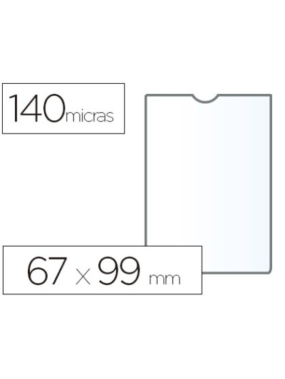 Funda portadocumento esselte plastico transparente 140 micras tamaño 67x99 mm