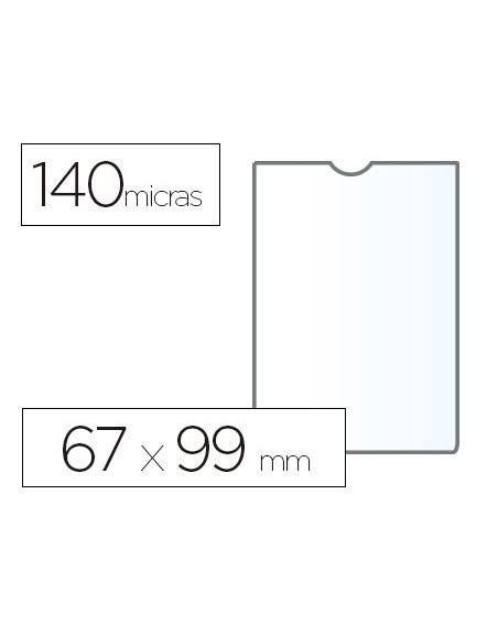 Funda portadocumento esselte plastico transparente 140 micras tamaño 67x99 mm