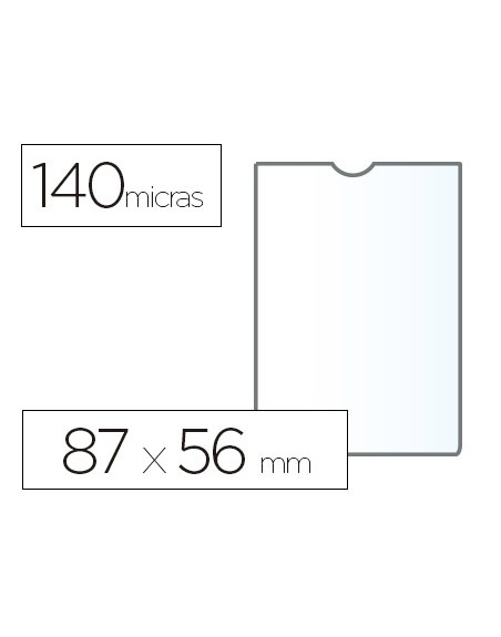 Funda portadocumento esselte plastico transparente 140 micras tamaño 87x56 mm