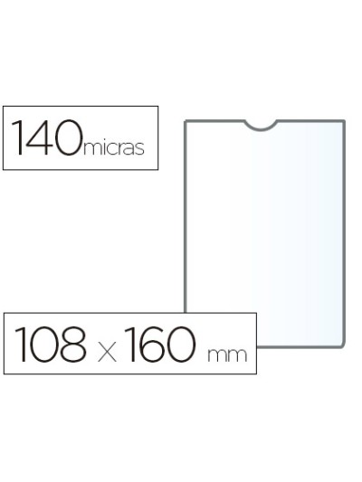 Funda portadocumento esselte plastico transparente 140 micras tamaño 108x160 mm